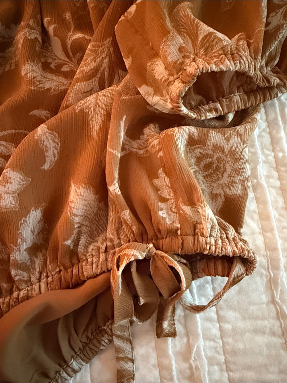 LOFT Rust Floral Cropped Off-Shoulder Top - Picture 3 of 5